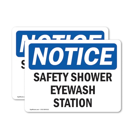 Signmission Safety Shower Eyewash Station, 7 in W x Rectangle, Vinyl Decal OS-2PACK-NS-D-57-L-18222